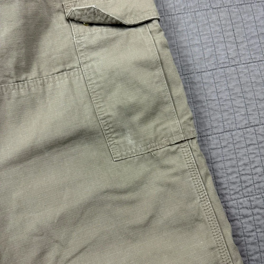 Wrangler Riggs Workwear Mens 42x30 Tan Ripstop Cargo Pants Double Knee Utility